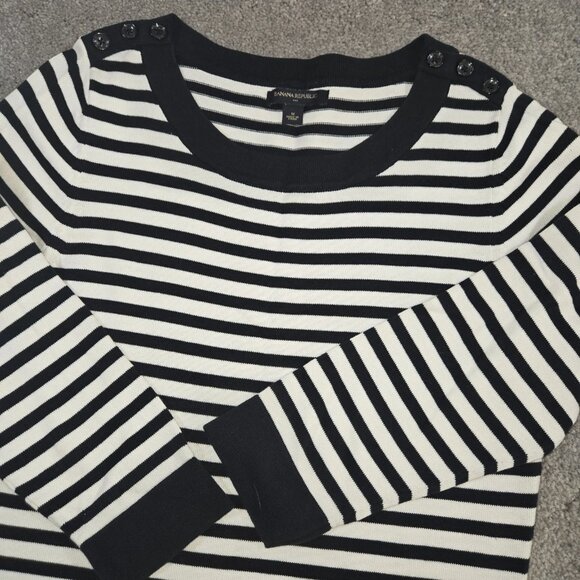 Banana Republic Woman’s 3/4 Sleeve Dress Medium Sweater Blk/Whte - Picture 1 of 13
